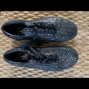 Metallic leopard vans